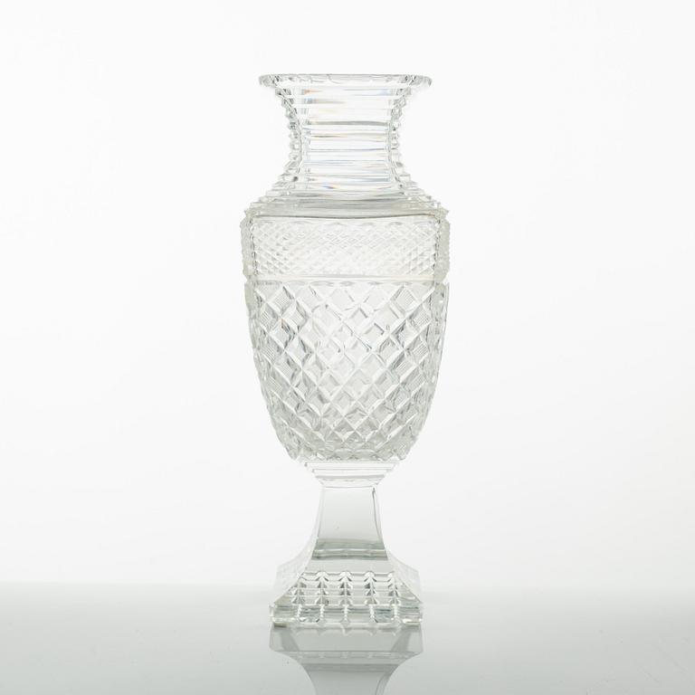 A glass vase, around the year 1900.