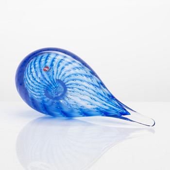 Oiva Toikka, a glass bird, signed O. Toikka Nuutajärvi Stora Enso oyj. Iittala 2008.