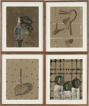 Guillermo Paneque, ”Mini Museum Lund”, four drawings.