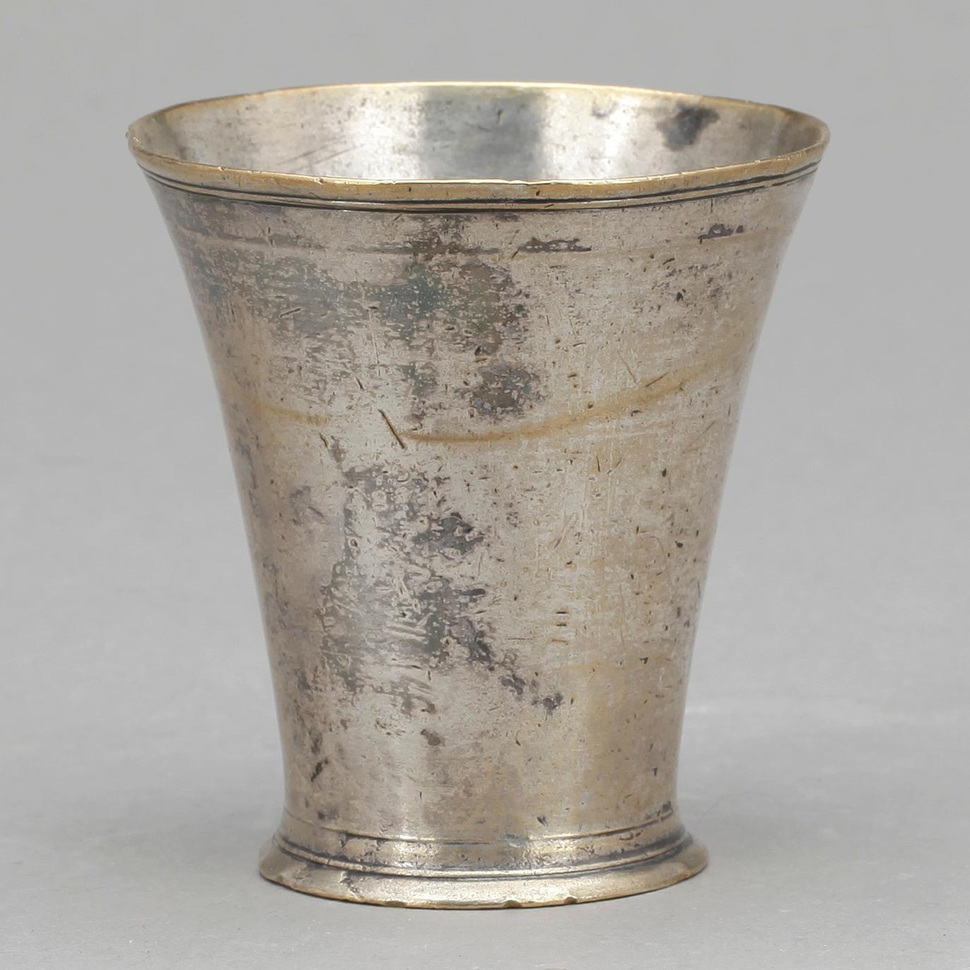 BÄGARE, vitmetall, 1700-tal.