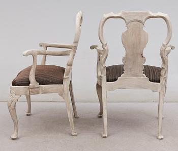 KARMSTOLAR, 1 par, barockstil, 1900-talets andra hälft.