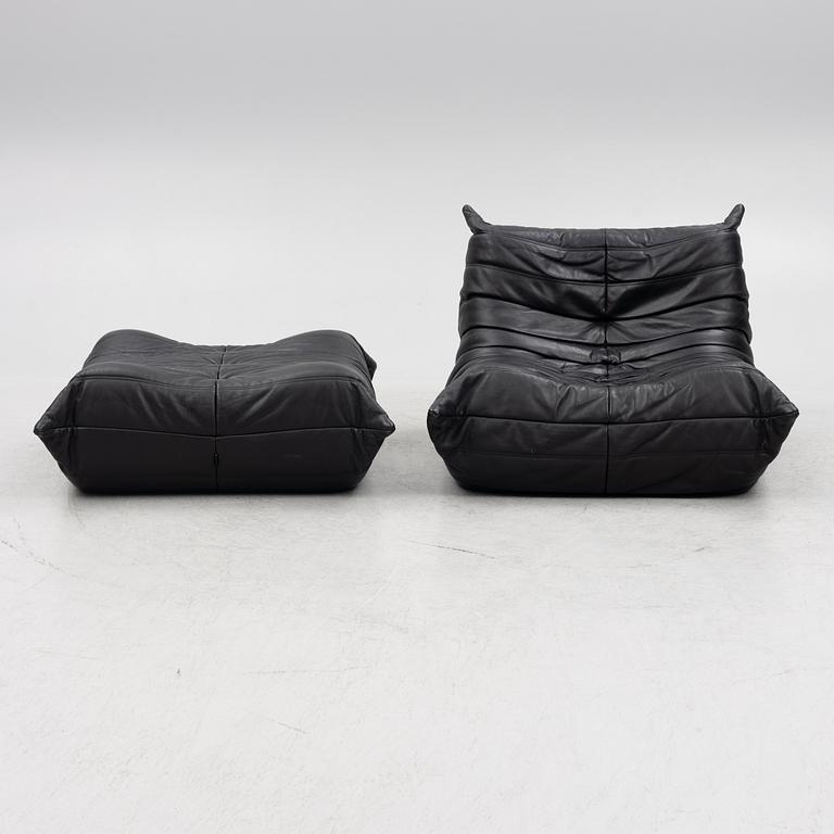 Michel Ducaroy, fåtölj med fotpall, "Togo", Ligne Roset, Frankrike, 2000-tal.