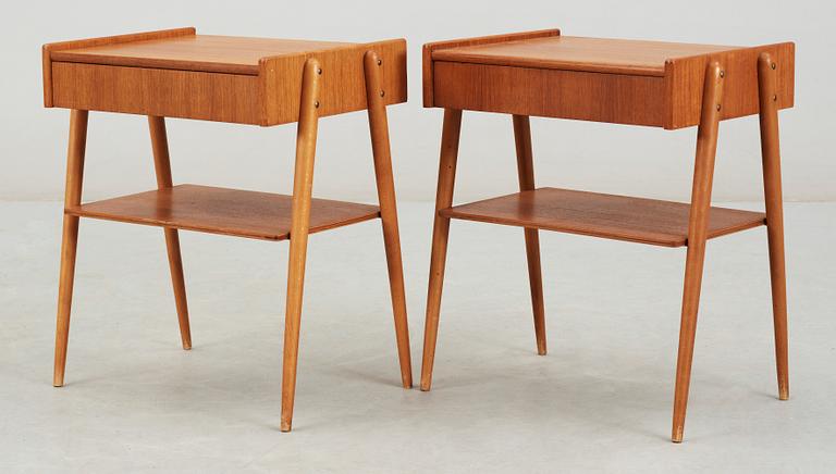 SÄNGBORD, ett par, AB Carlströms & CO Möbelfabrik, 1950/60-tal.