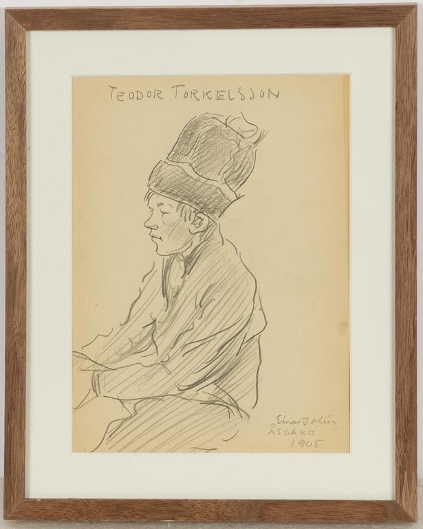 Einar Jolin, "Teodor Torkelsson" Portrait of a Lady verso.