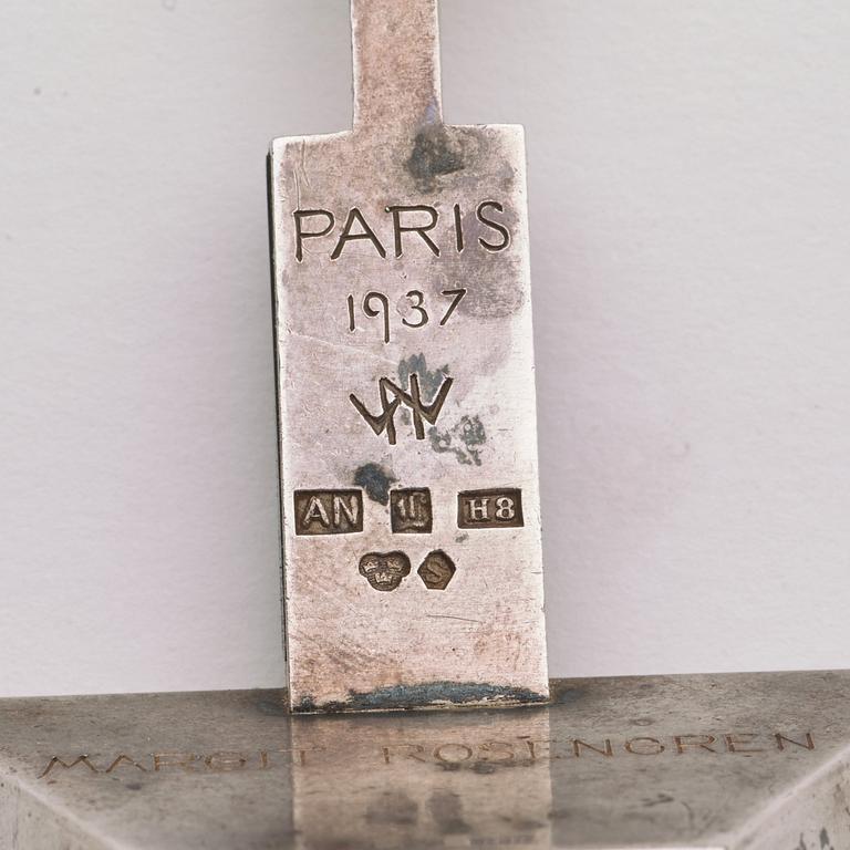 Wiwen Nilsson, halssmycke, Lund 1934, sterling, utställt på världsutställningen i Paris 1937.