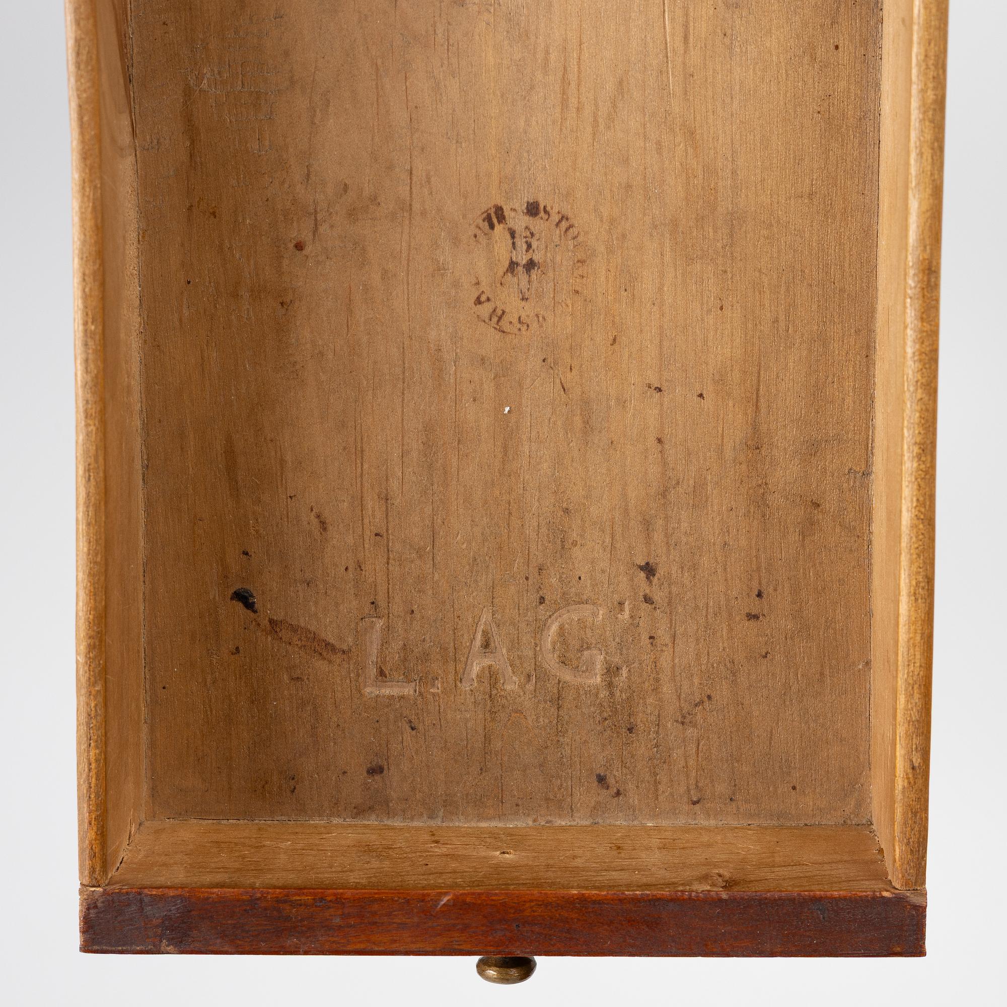 A late Gustavian mahogany secretaire by L. Almgren (master in Stockholm 1771-95).