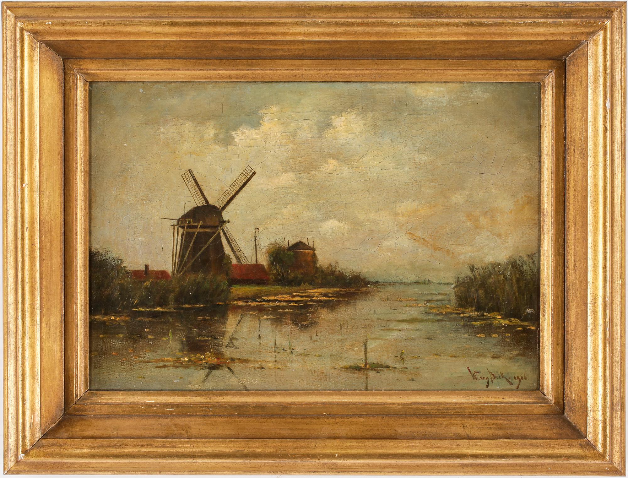 OKÄND KONSTNÄR. olja på duk, signerad W. van Beek daterad 1906.