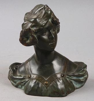 GUSTAVE VAN VAERENBERGH, efter. Skulptur, patinerad metall.