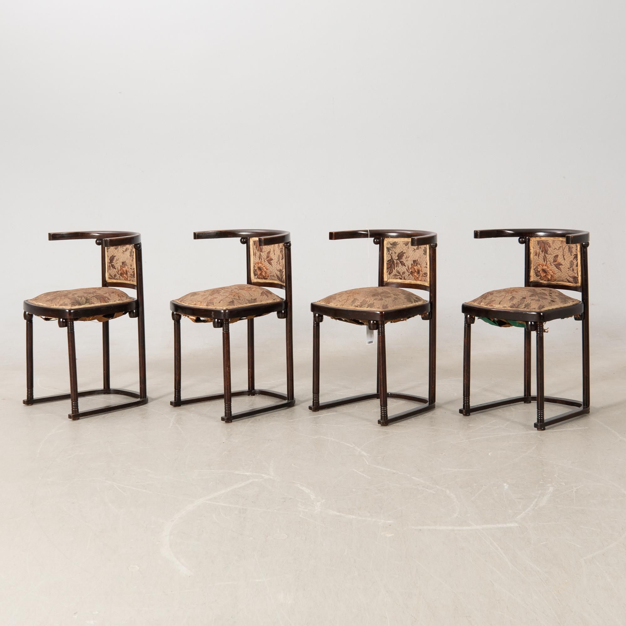 Josef Hoffmann, attributed, armchairs, 4 pcs, Art Deco, first half of the 20th century.