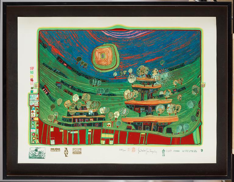 Friedensreich Hundertwasser, "Look at it on a rainy day (The Regentag portfolio)".