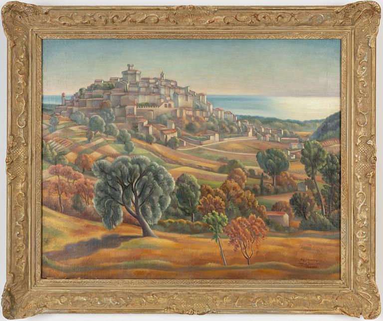 Helge Johansson, oil on canvas, signed and dated Cagnes Sur Mer France 1924.