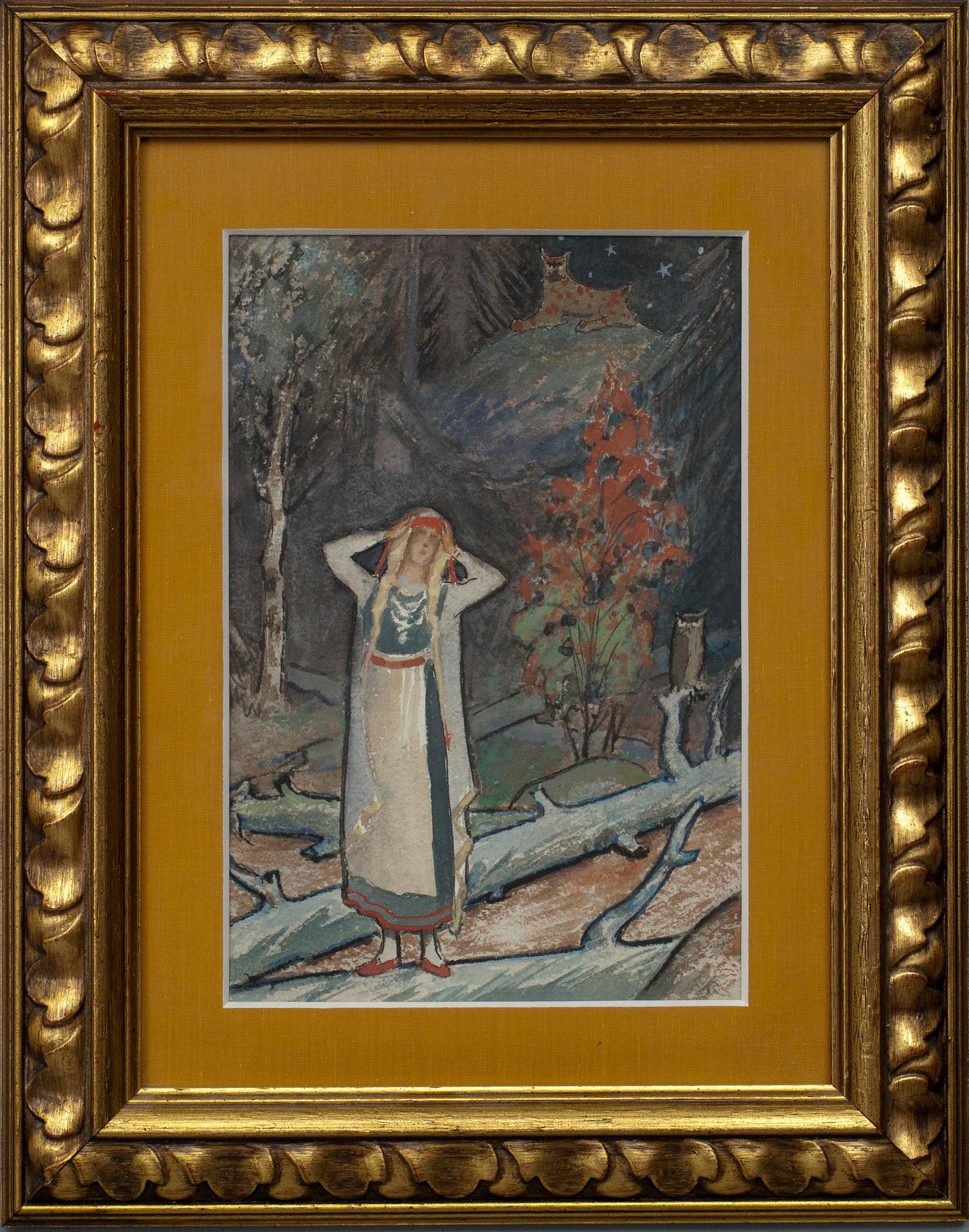 AARNO KARIMO, gouache, otydl. monogramsign.