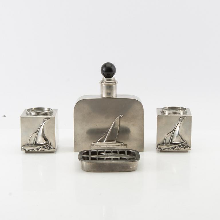 Cigarette case, candlesticks, ashtray, 4 pieces, GAB, 1936 -1938.