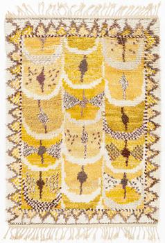 Marianne Richter, a carpet, "Fjädern gul", c 140 x 108 cm, signerad AB MMF MR.