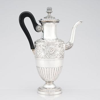 Adolf Zethelius, kaffekanna, silver, Stockholm 1835. Empire.