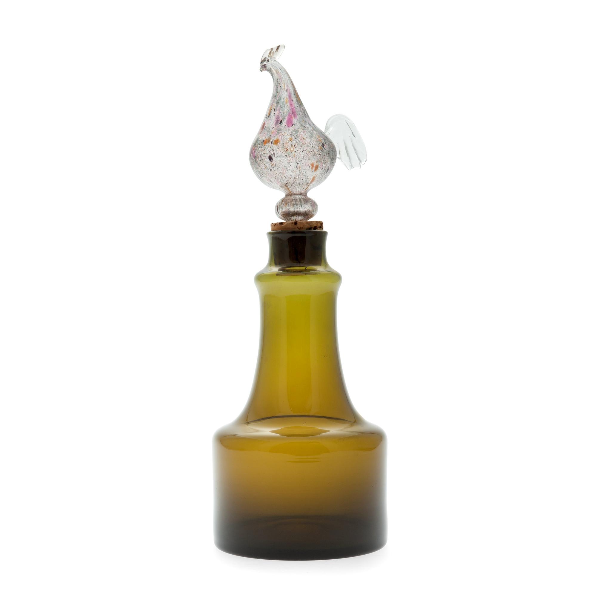 KARAFF, glas, "Kukkopullo", Kaj Franck, signerad K. Franck, Nuutajärvi Notsjö -60.