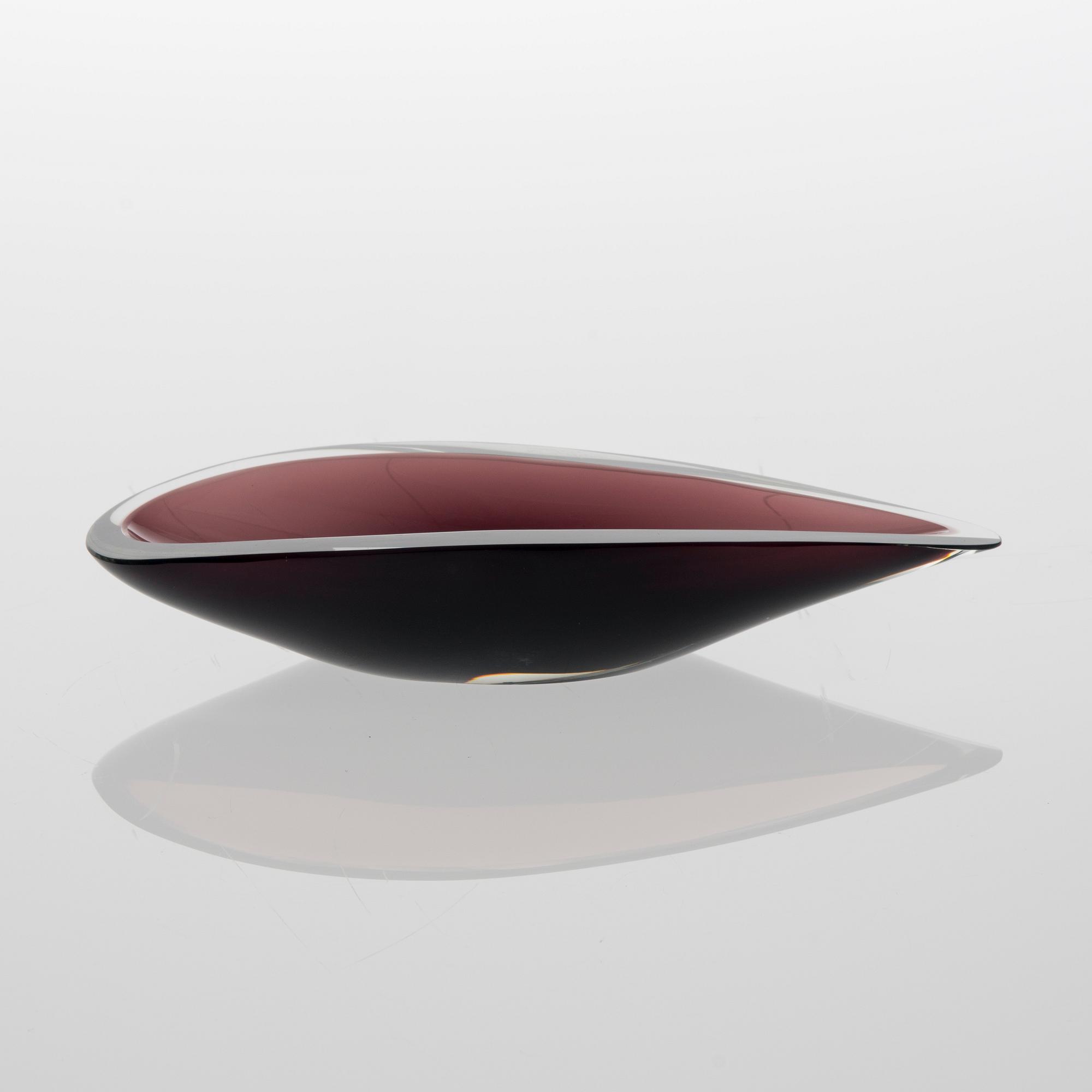 SKÅL, glas, "Videblad" signerad K. Franck, Nuutajärvi Notsjö -59.