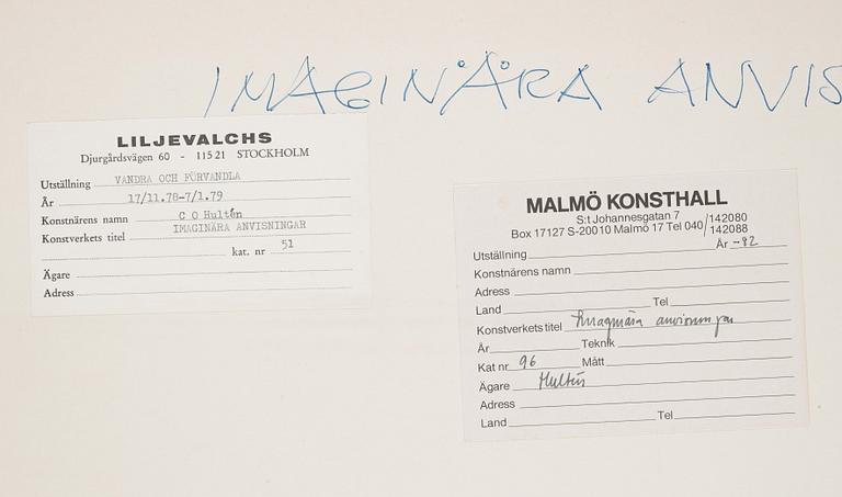 CO Hultén, blandteknik på tunt papper, signerad och utförd 1947.