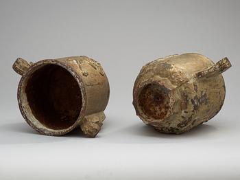 A pair of cast iron garden urns, Sweden 1920'-30's,