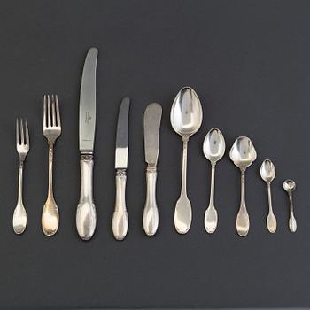 A set of 80 pieces Swedish silver flatware WA Bolin, Stockholm, 1950s.