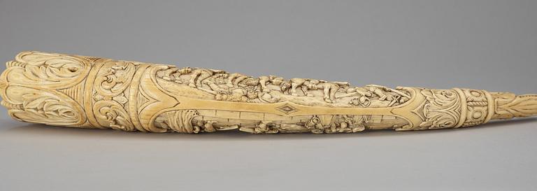 PRYDNADSHORN, ben, möjligen Dieppe, 1800-talets slut.