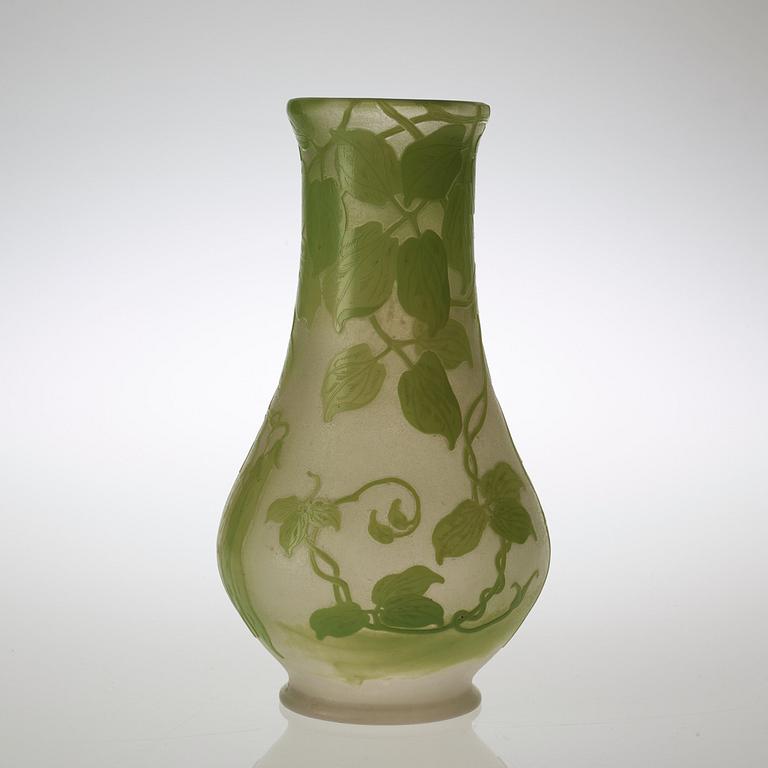 A Karl Lindeberg Art Nouveau cameo glass vase, Kosta.