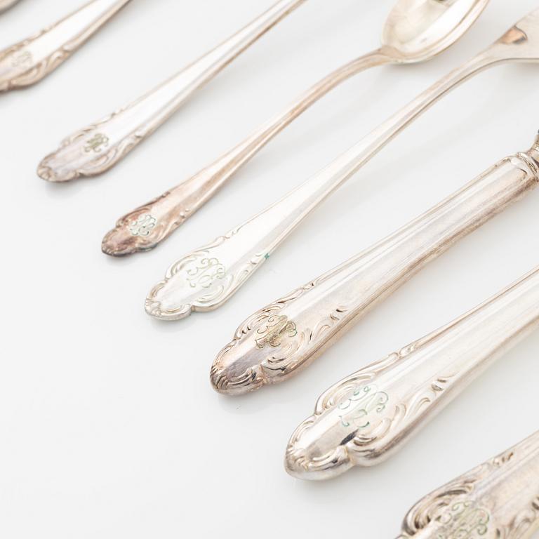 Bestickservis, silver, 159 delar, modell "Haga", Skandia, Stockholm, bl a 1945.