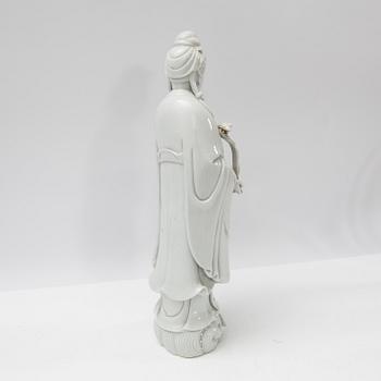 Guanyin, porcelain, blanc de Chine, late Qing dynasty, 19th century.