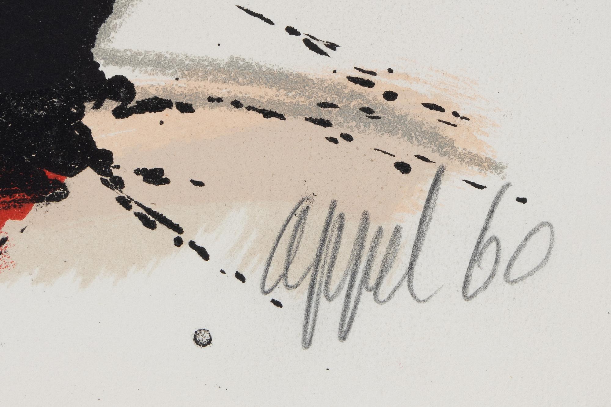 Karel Appel, färglitografi, signerad, daterad 60 och numrerad 6/120.