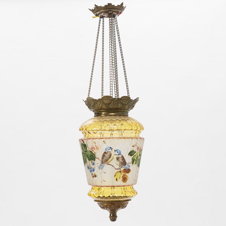 A glass ceiling lantern, turn of the century 1900.