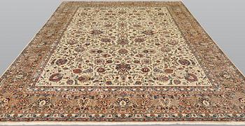 A carpet, old Keshan, approx. 418 x 314 cm.