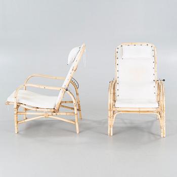 A pair of rattan armchairs from second half of the 20th century.