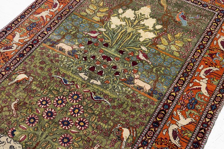 An antique Mobarekeh rug, central Persia, c. 230 x 130 cm.