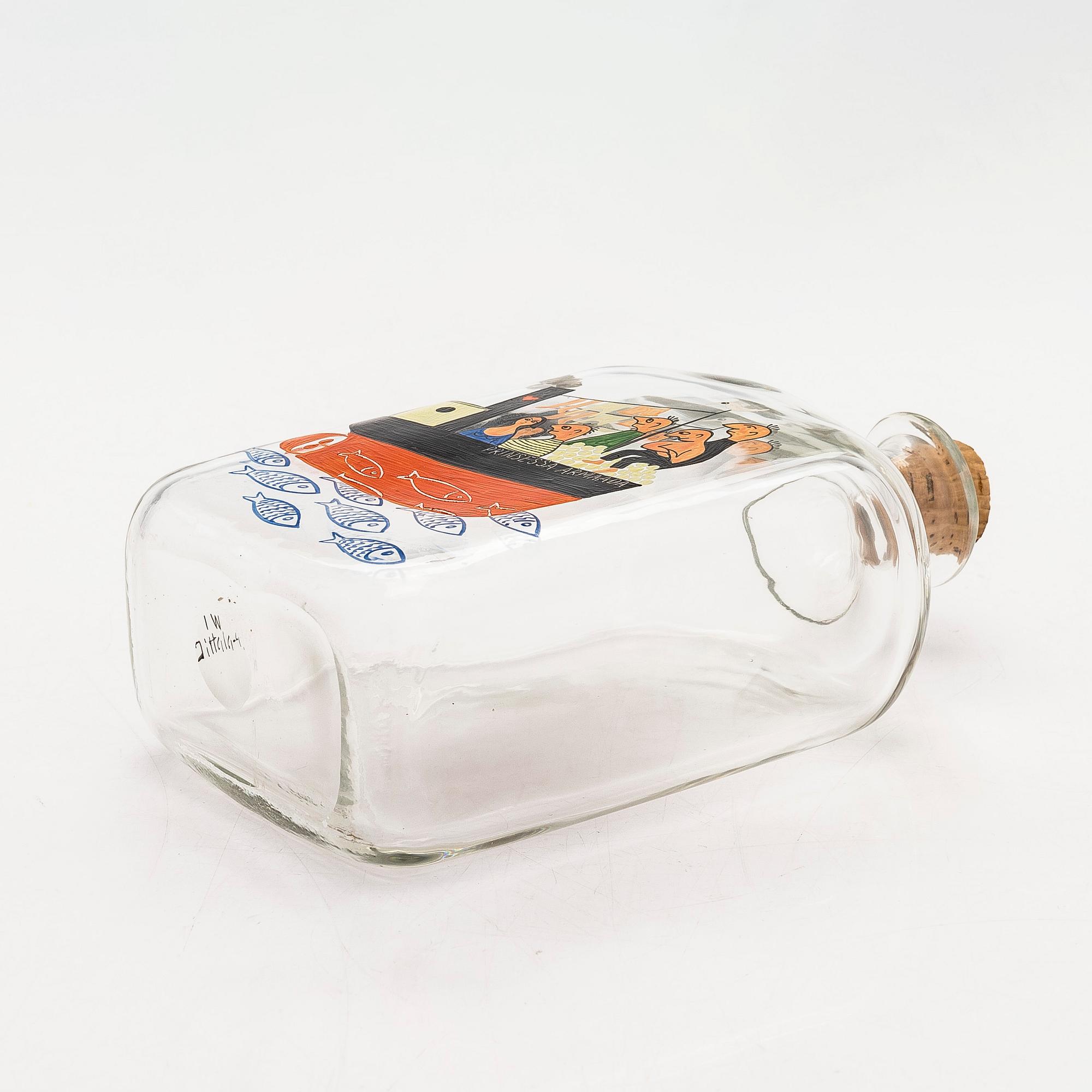 Tapio Wirkkala, brännvinsflaska, glas, "Prinsessan Armada", signerad TW Iittala.