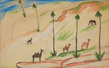 741. Carl Fredrik Hill, Landscape with exotic animals.