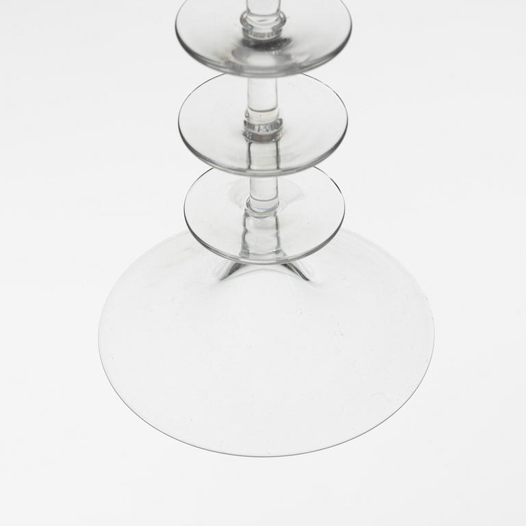 Nils Landberg, three lidded glass cups, Sandviks, Sweden, 1960's.