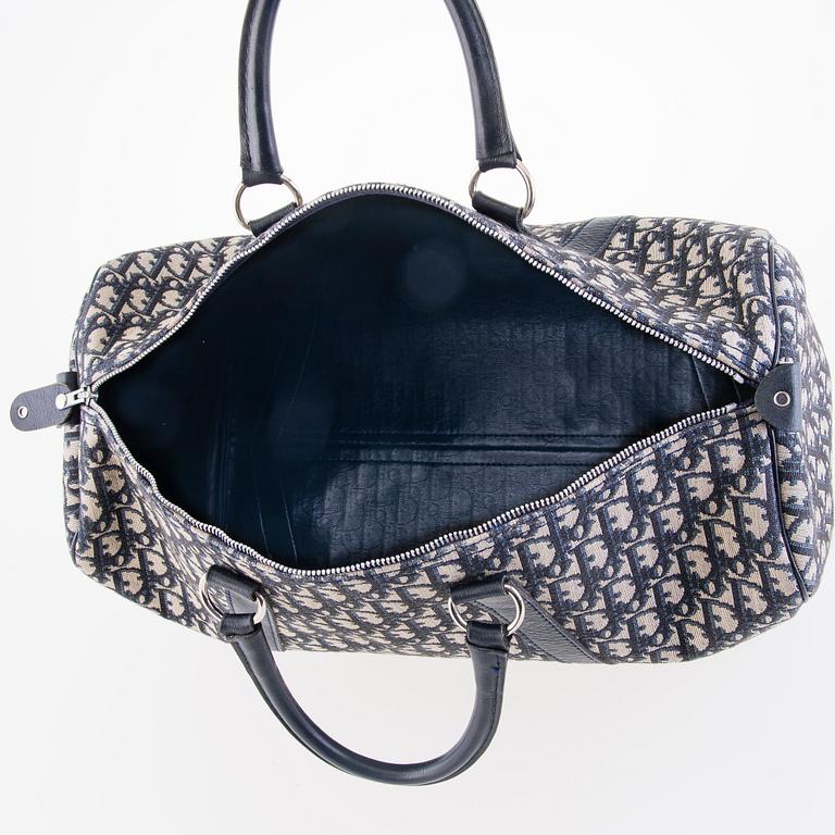 CHRISTIAN DIOR Vintage Blue Logo Travel Bag.