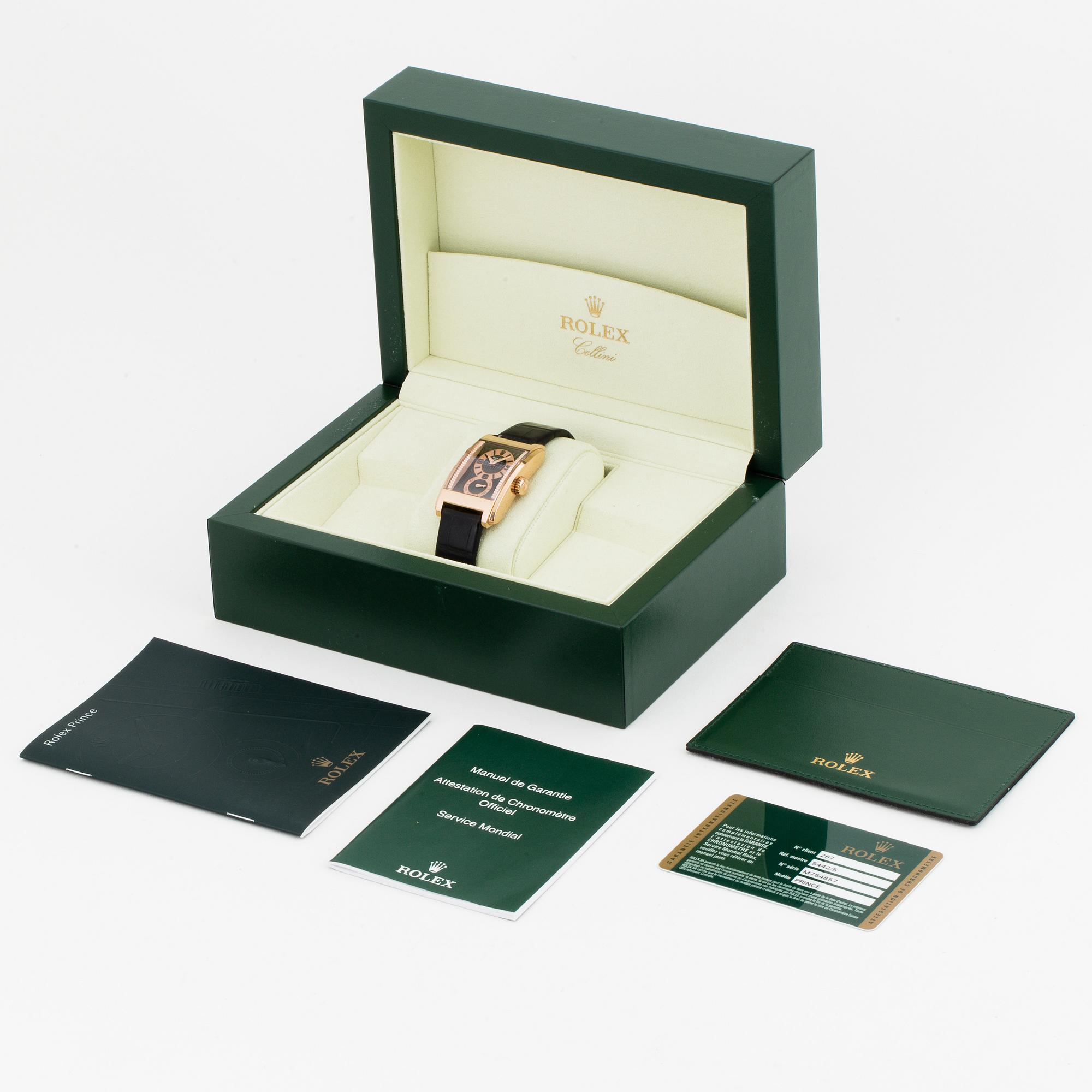 ROLEX, Cellini, Prince, Chronometer, wristwatch, 26,5 x 36 (44) mm.