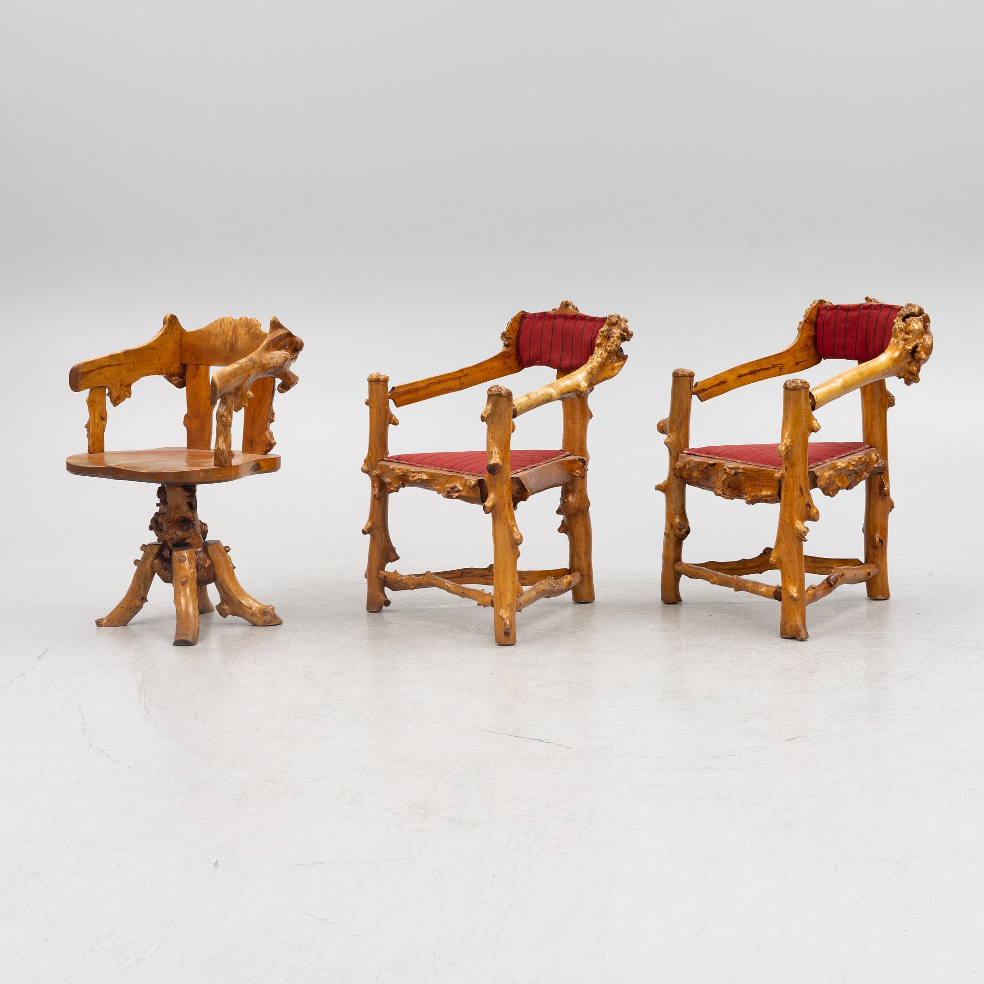 Furniture set, bentwood, 6 pieces, first half of the 20th century.