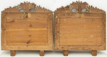 Spegellampetter, ett par, Empire, av Johan Fredrik Sellberg, Vänersborg, 1800-talets första hälft.