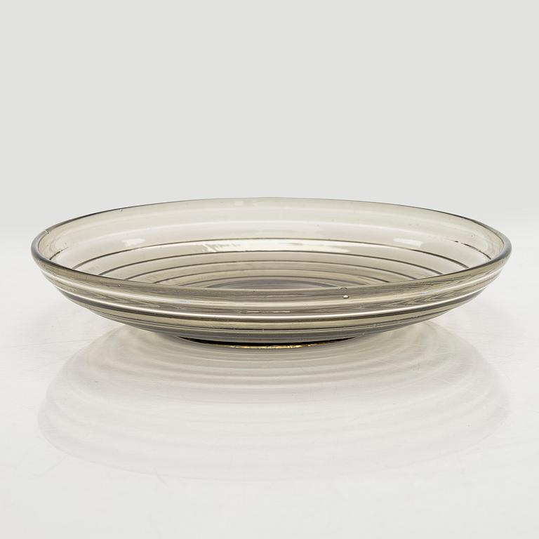 Aino Aalto, malja, sekä lautasia, 6 kpl, "Bölgeblick", Karhulan Lasitehdas, 1930-luku.