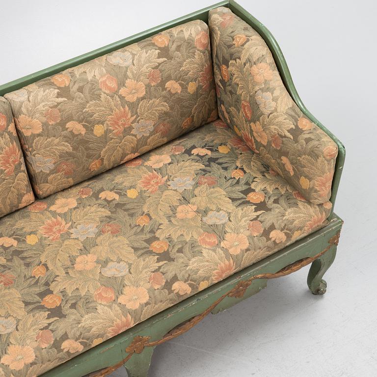 A Gustavian sofa, later part of the 18th century.