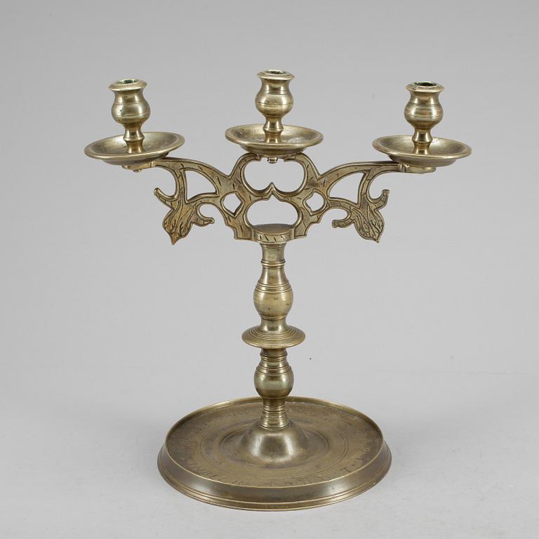 LJUSSTAKE, mässing, 1800-tal.