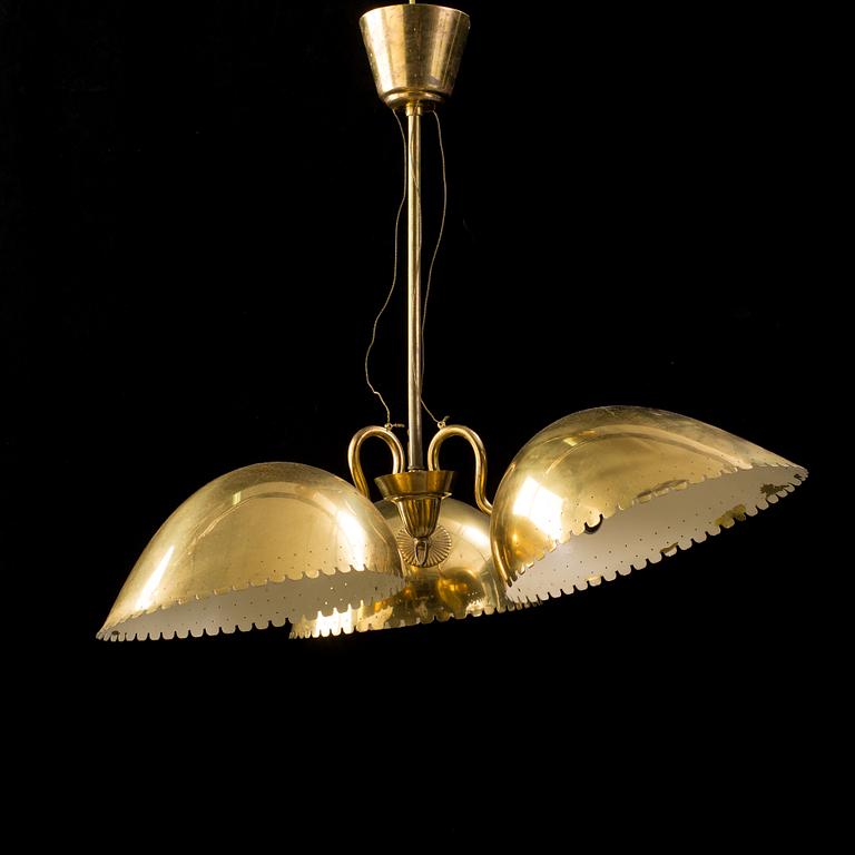 A Carl-Axel Acking Swedish Modern brass ceiling light, 1940's.