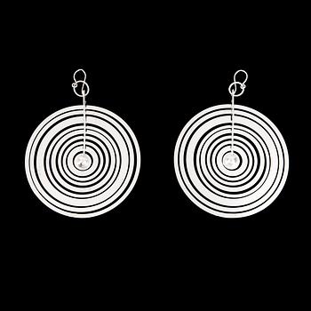 Tapio Wirkkala, EARRINGS, "Silver moon" sterling silver  N. Westerback, Helsinki 1973.