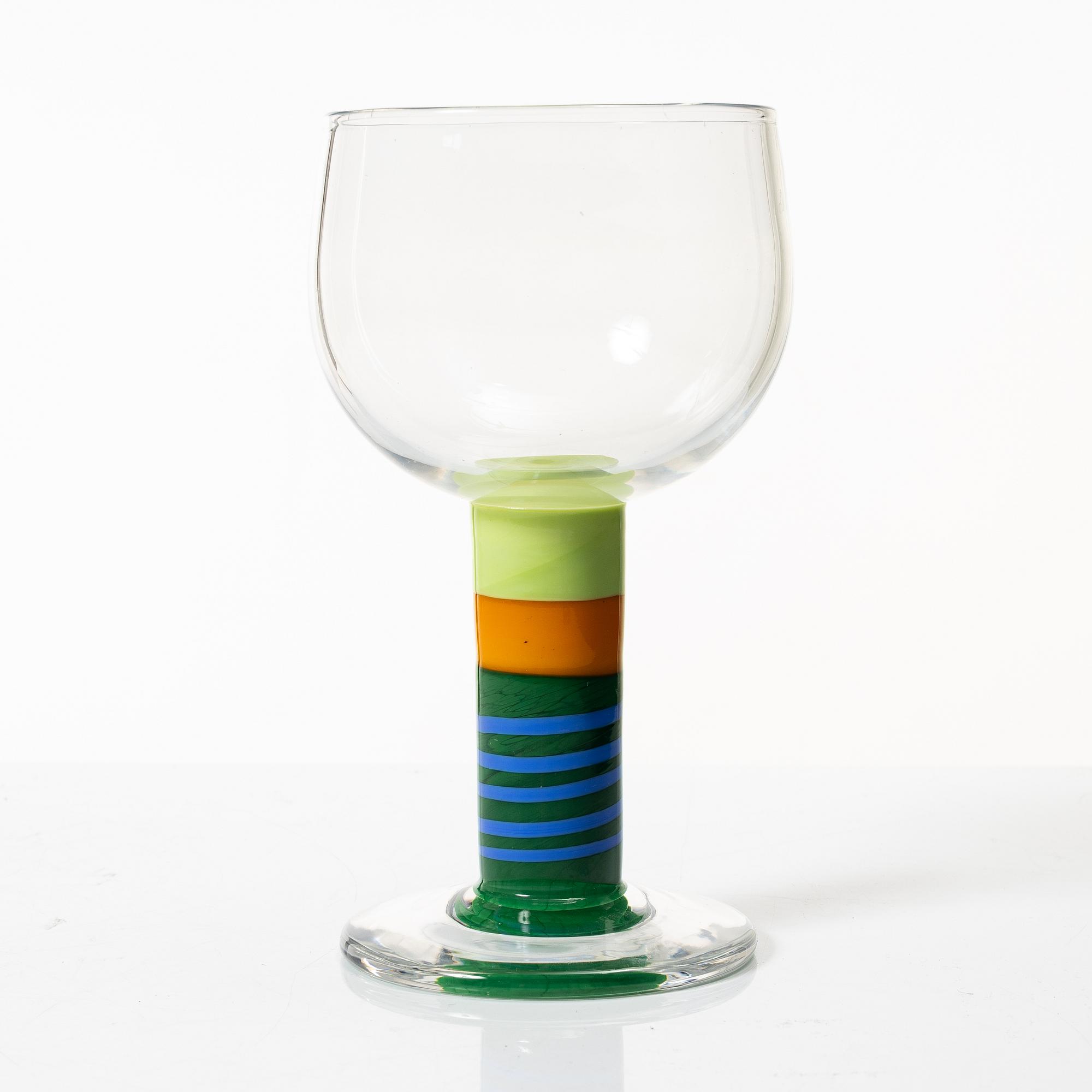 Gunnar Cyrén, a "pop" glass goblet, Orrefors 1960s/70s.
