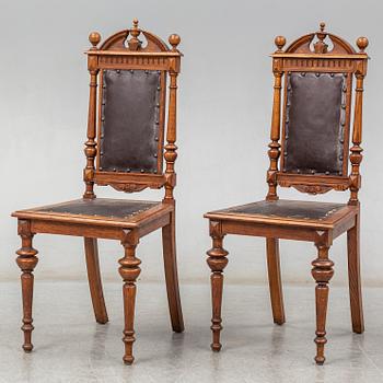 Eight chairs, late 19th Century.