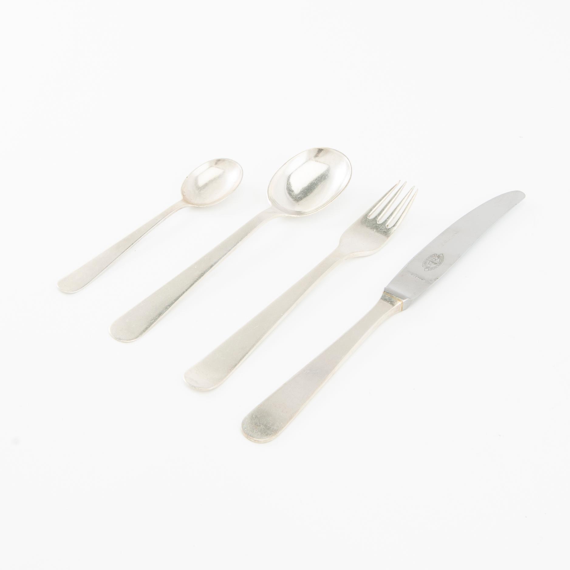 Wiwen Nilsson, children's cutlery 4 dlr silver Lund 1959.