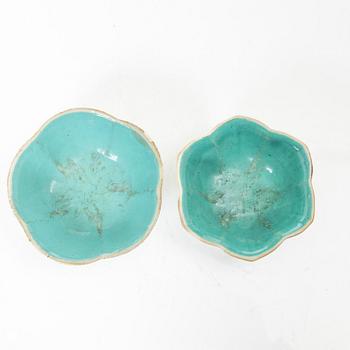 Skålar, sju stycken, porslin, Kina, sen Qingdynasti/omkring 1900.