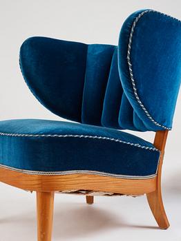 Otto Schulz, a pair of Swedish Modern easy chairs, Boet, Sweden 1940s.